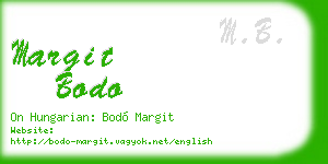 margit bodo business card